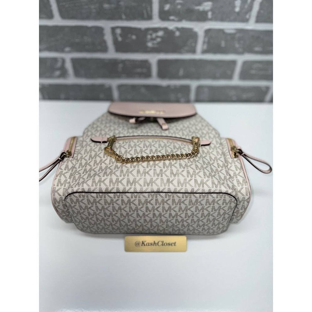Michael Kors MK Jet Set Item Medium Chain Backpack -Powder Blush Multi - Picture 12 of 12